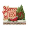 Enesco Jim Shore Heartwood Creek Merry Christmas Lodge Sign Figurine, 5.63" -Hallmark Shop Jim Shore Merry Christmas Sign With Sleigh Figurine 6017033 01