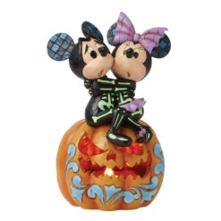 Enesco Jim Shore Disney Mickey And Minnie On Pumpkin Light-Up Figurine, 7.2" 5 Enesco Jim Shore Disney Mickey And Minnie On Pumpkin Light-Up Figurine, 7.2" -Hallmark Shop Jim Shore Mickey Minnie Skeletons LightUp Figurine 6016596 02