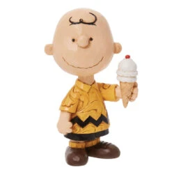 Enesco Jim Shore Peanuts Mini Charlie Brown With Ice Cream Cone Figurine, 3.25"