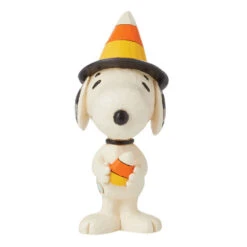 Enesco Jim Shore Peanuts Snoopy Candy Corn Hat Mini Figurine, 3.7"