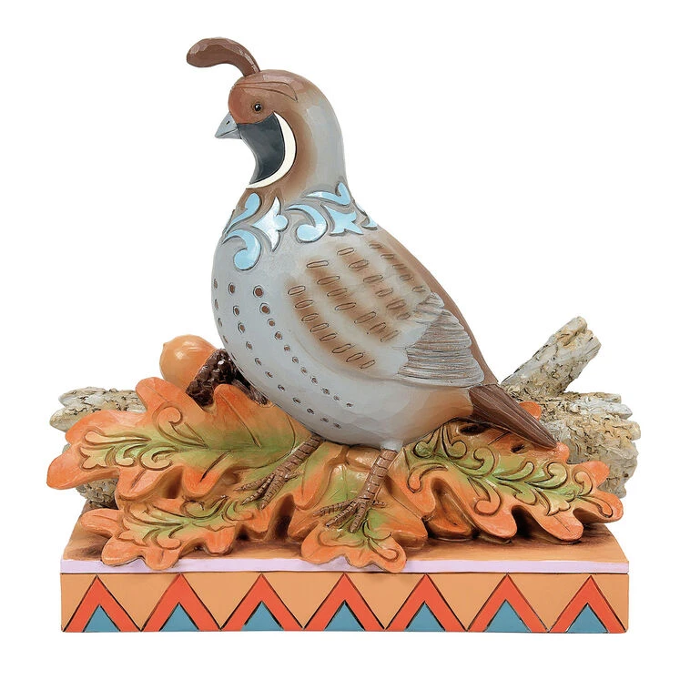 Enesco Jim Shore Quail On Autumn Leaves Figurine, 5.67" H 3 Enesco Jim Shore Quail On Autumn Leaves Figurine, 5.67" H