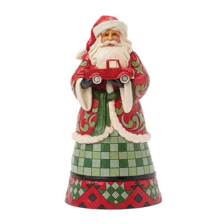 Enesco Jim Shore Heartwood Creek Santa Holding Red Toy Truck Figurine, 10" 3 Enesco Jim Shore Heartwood Creek Santa Holding Red Toy Truck Figurine, 10"