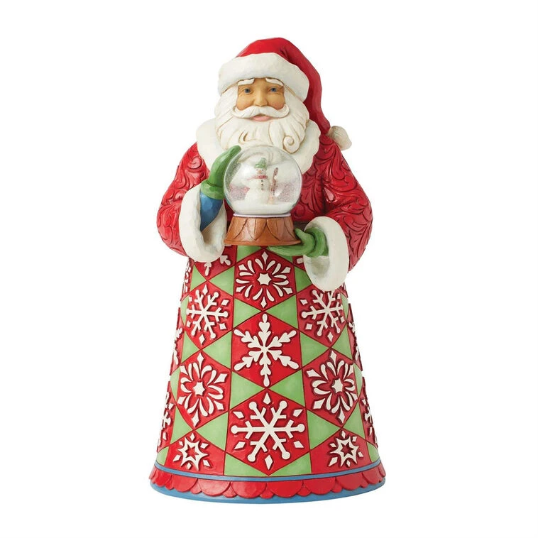 Enesco Jim Shore Heartwood Creek Santa Holding Snow Globe Figurine, 10.6" 3 Enesco Jim Shore Heartwood Creek Santa Holding Snow Globe Figurine, 10.6"