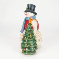 Enesco Jim Shore Heartwood Creek Snowman With Vintage Light-Up Tree Figurine, 8.5" 8 Enesco Jim Shore Heartwood Creek Snowman With Vintage Light-Up Tree Figurine, 8.5" -Hallmark Shop Jim Shore Snowman and Vintage Tree With Light Figurine 6017016 03