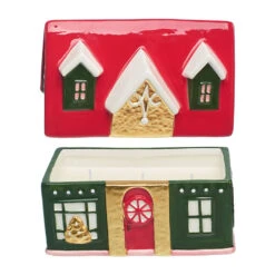 Jingle Berries And Juniper Scented Ceramic Green House Candle -Hallmark Shop Jingle Berries Juniper Ceramic Green House Candle HMHOUSE2 03