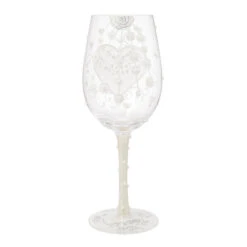 Lolita Two Hearts One Love Handpainted Wine Glass, 15 Oz. 11 Lolita Two Hearts One Love Handpainted Wine Glass, 15 Oz. -Hallmark Shop Keepsake for Bride or Wedding Day Lolita Wine Glass 6016403 03