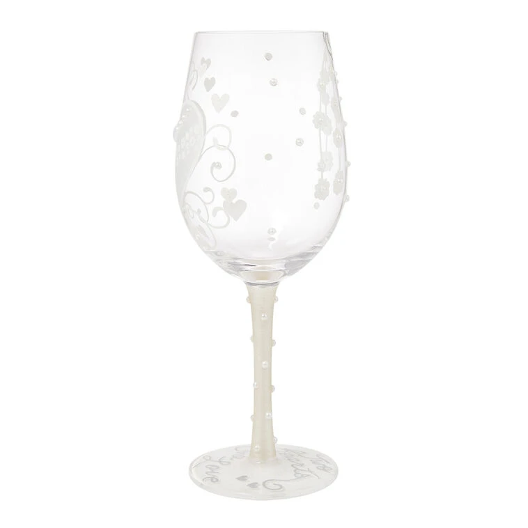 Lolita Two Hearts One Love Handpainted Wine Glass, 15 Oz. 6 Lolita Two Hearts One Love Handpainted Wine Glass, 15 Oz. - Image 4