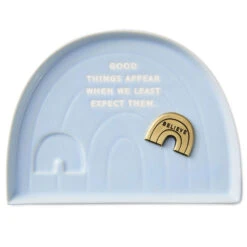 Hallmark Rainbow-Shaped Trinket Dish With Token 11 Hallmark Rainbow-Shaped Trinket Dish With Token -Hallmark Shop Light Blue RainbowShaped Trinket Dish With Token 1BIT2000 02