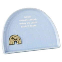 Hallmark Rainbow-Shaped Trinket Dish With Token 13 Hallmark Rainbow-Shaped Trinket Dish With Token -Hallmark Shop Light Blue RainbowShaped Trinket Dish With Token 1BIT2000 03