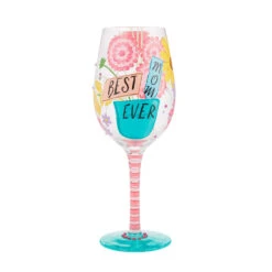 Lolita Best Mom Ever Handpainted Wine Glass, 15 Oz.