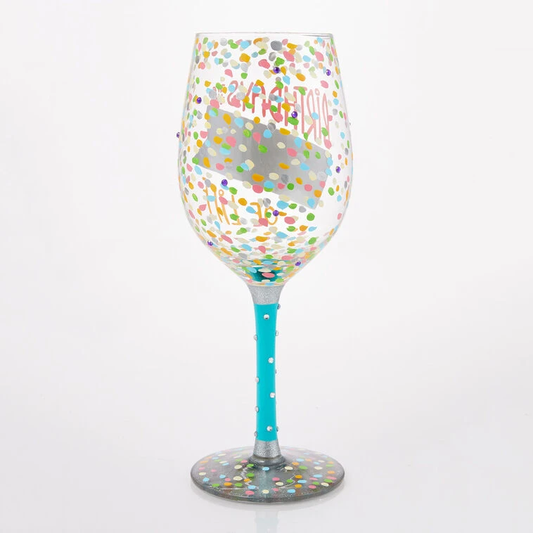 Lolita Birthdays Are The Confetti Of Life Handpainted Wine Glass, 15 Oz. 4 Lolita Birthdays Are The Confetti Of Life Handpainted Wine Glass, 15 Oz. - Image 2