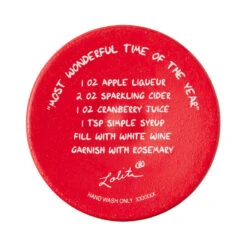 Lolita Most Wonderful Time Of The Year Handpainted Wine Glass, 15 Oz. -Hallmark Shop Lolita Red and Green Christmas Trees Wine Glass 6017345 04