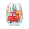 Lolita Christmas Haul Handpainted Stemless Wine Glass, 20 Oz. -Hallmark Shop Lolita Truck Loaded With Presents Stemless Wine Glass 6017396 01