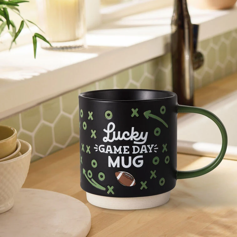 Hallmark Lucky Game Day Football Mug, 16 Oz. 4 Hallmark Lucky Game Day Football Mug, 16 Oz. - Image 2