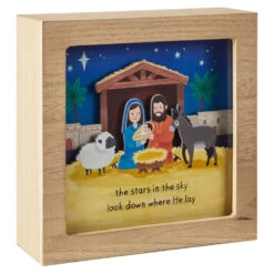 Hallmark Manger Scene Musical Shadow Box With Light, 7x7