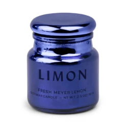 Paddywax Chroma Limon Cobalt Metallic Glass Candle, 2.5 Oz.