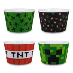 Hallmark Minecraft Popcorn Bowls, Set Of 4