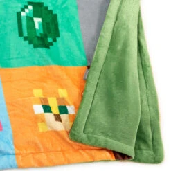 Hallmark Minecraft Game Icons Throw Blanket, 51x62 -Hallmark Shop Minecraft Game Icons in Colorful Grid Fleece Blanket 1NIT1024 03