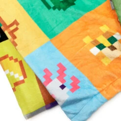 Hallmark Minecraft Game Icons Throw Blanket, 51x62 -Hallmark Shop Minecraft Game Icons in Colorful Grid Fleece Blanket 1NIT1024 04