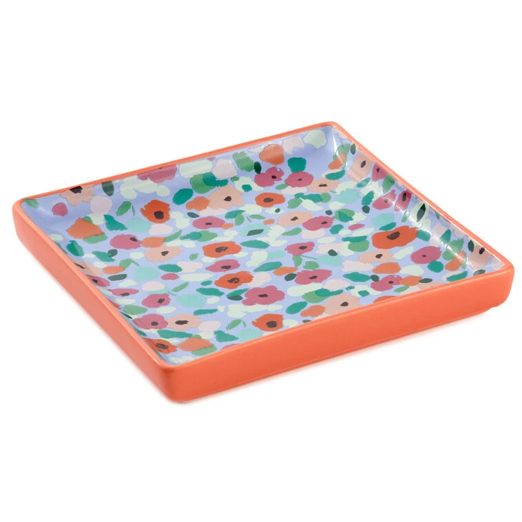 Hallmark Mini Abstract Floral Square Trinket Dish 3 Hallmark Mini Abstract Floral Square Trinket Dish