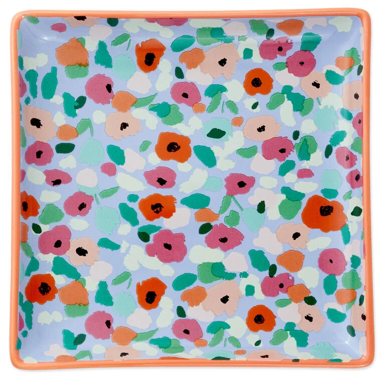 Hallmark Mini Abstract Floral Square Trinket Dish 4 Hallmark Mini Abstract Floral Square Trinket Dish - Image 2