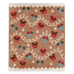 Hallmark Disney Mickey And Minnie Icons On Gingerbread Throw Blanket, 50x60