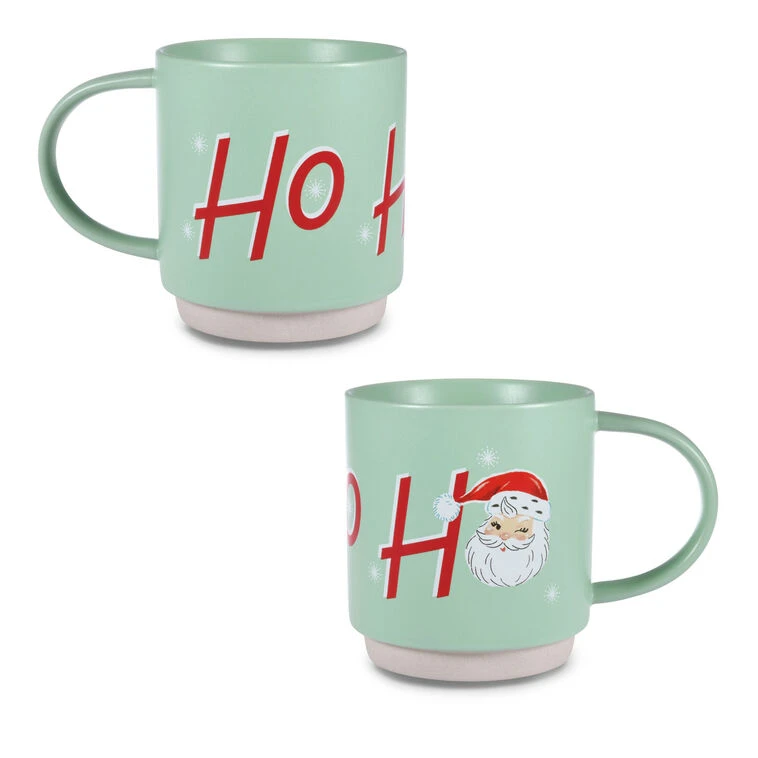 Hallmark Mint Green Ho Ho Ho Santa Mug, 20 Oz. 3 Hallmark Mint Green Ho Ho Ho Santa Mug, 20 Oz.