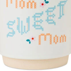 Hallmark Mom Sweet Mom Cross-Stitch Mug, 16 Oz. -Hallmark Shop Mom Sweet Mom CrossStitch Lettering Mug 1MUG3624 03