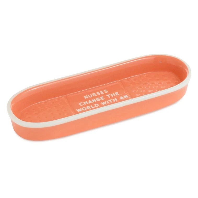 Hallmark Nurses Coral Bandage-Shaped Trinket Dish 3 Hallmark Nurses Coral Bandage-Shaped Trinket Dish