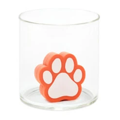 Hallmark Charmers Paw Print Silicone Charm, 1.8" H -Hallmark Shop Orange and White Paw Print Silicone Drink Charm 1ICN1044 03