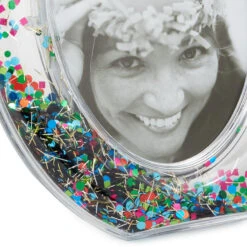 Hallmark Oval Confetti-Filled Picture Frame, 4x6 -Hallmark Shop Oval 4x6 Clear Photo Holder With Colorful Confetti 1BIR1324 04