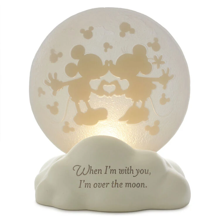 Hallmark Disney Mickey Mouse And Minnie Mouse Moon Figurine With Light 3 Hallmark Disney Mickey Mouse And Minnie Mouse Moon Figurine With Light