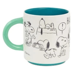 Hallmark Peanuts® 75th Anniversary Snoopy Through The Decades Mug, 17.5 Oz. -Hallmark Shop Peanuts Blue and Green 75th Anniversary Snoopy Mug 1PAJ4703 02