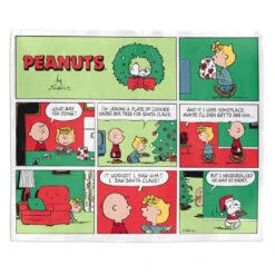 Hallmark Peanuts® Christmas Comic Strip Throw Blanket, 50x60