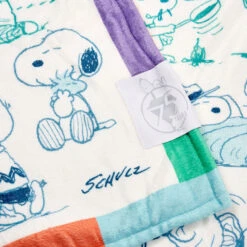Hallmark Peanuts® 75th Anniversary Through The Years Plush Throw Blanket, 60x52 -Hallmark Shop Peanuts Rainbow Comics 75th Anniversary Plush Blanket 1PAJ4704 03