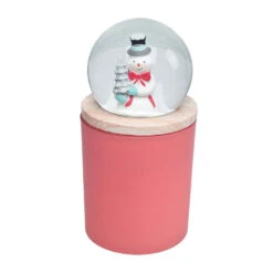 Pink Sugar Cookie Scented Snowman Snow Globe Candle