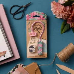 IF USA Floral Book Lover's Reading Light -Hallmark Shop Pink and Green Floral ClipOn LED Book Light 43904 03