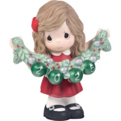 Precious Moments Deck The Halls 2025 Girl Figurine, 4.7"