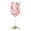 Lolita Pretty As A Peony Handpainted Wine Glass, 15 Oz.