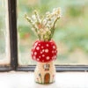 Natural Life Cutest Little Mushroom Bud Vase -Hallmark Shop Red Toadstool Ceramic Bud Vase VASE000031 01