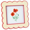 Hallmark Red And Cream Scalloped Square Picture Frame, 4x4 -Hallmark Shop Red and Cream Scallop Edge Square Picture Frame 1ART1040 01