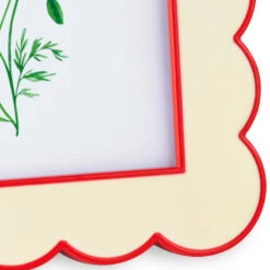 Hallmark Red And Cream Scalloped Square Picture Frame, 4x4 -Hallmark Shop Red and Cream Scallop Edge Square Picture Frame 1ART1040 04