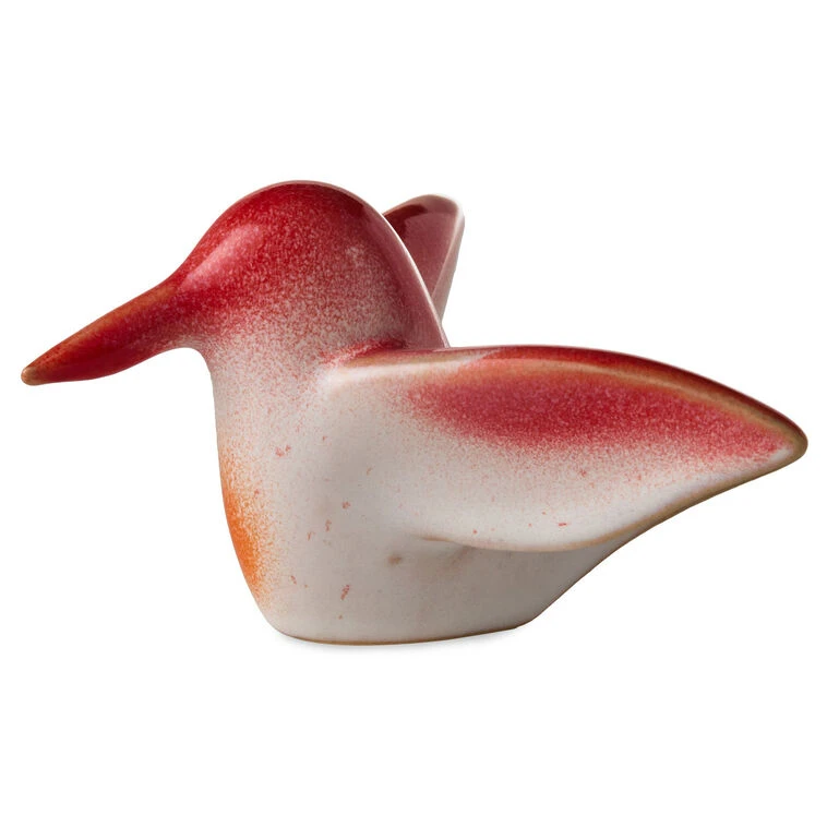 Hallmark Sculpted Red And Orange Hummingbird Figurine, 1.85" 3 Hallmark Sculpted Red And Orange Hummingbird Figurine, 1.85"