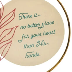 Hallmark No Better Place Than In His Hands Hanging Glass Sentiment -Hallmark Shop Round Glass Wall Decor With Religious Quote 1BMK1633 03