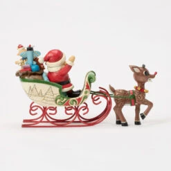 Enesco Jim Shore Rudolph Pulling Santa In Sleigh Figurine, 5" 8 Enesco Jim Shore Rudolph Pulling Santa In Sleigh Figurine, 5" -Hallmark Shop Rudolph the RedNosed Reindeer and Santa Figurine 6017194 02