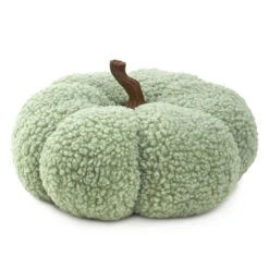 Hallmark Sage Green Plush Fabric Pumpkin Fall Decoration
