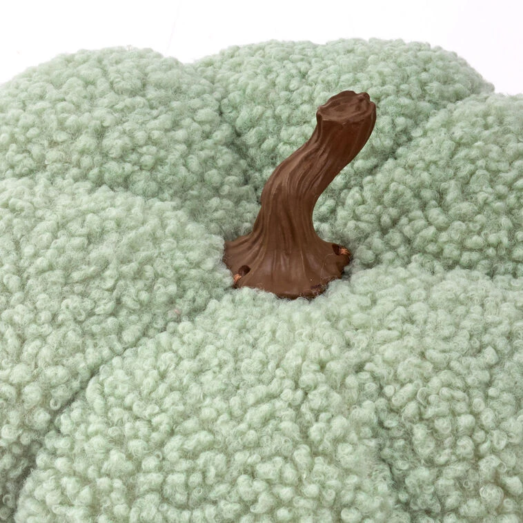 Hallmark Sage Green Plush Fabric Pumpkin Fall Decoration 5 Hallmark Sage Green Plush Fabric Pumpkin Fall Decoration - Image 3