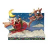 Enesco Jim Shore Heartwood Creek Santa Sleigh Musical Figurine With Light, 11.4" -Hallmark Shop Santa Sleigh With LightUp Moon Musical Figurine 6017012 01