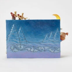 Enesco Jim Shore Heartwood Creek Santa Sleigh Musical Figurine With Light, 11.4" -Hallmark Shop Santa Sleigh With LightUp Moon Musical Figurine 6017012 03