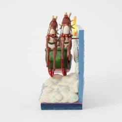 Enesco Jim Shore Heartwood Creek Santa Sleigh Musical Figurine With Light, 11.4" -Hallmark Shop Santa Sleigh With LightUp Moon Musical Figurine 6017012 05